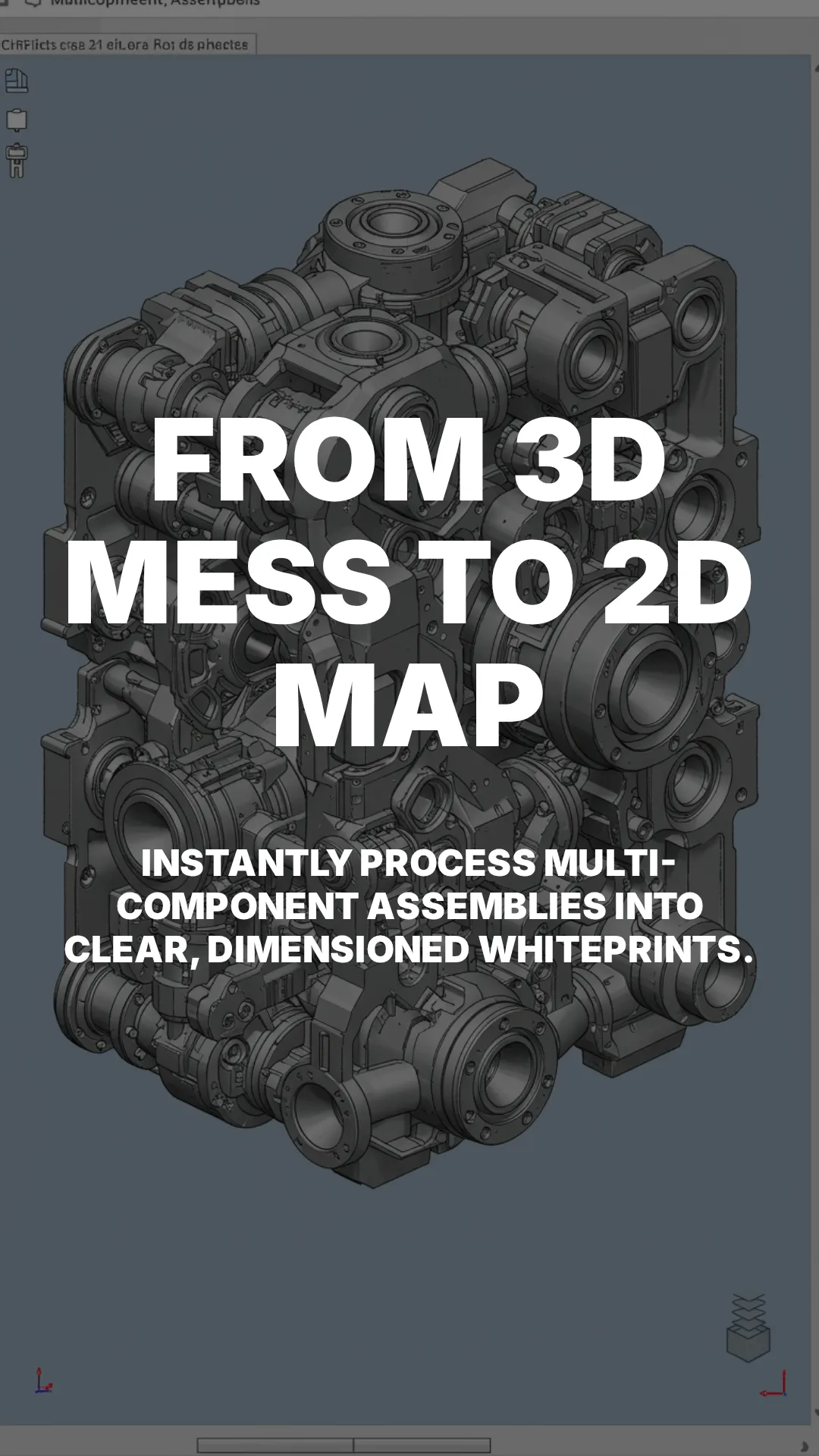 From 3D Mess to 2D Map - Complex part automatic drawing generation